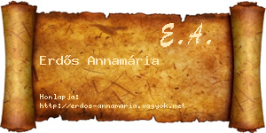Erdős Annamária névjegykártya